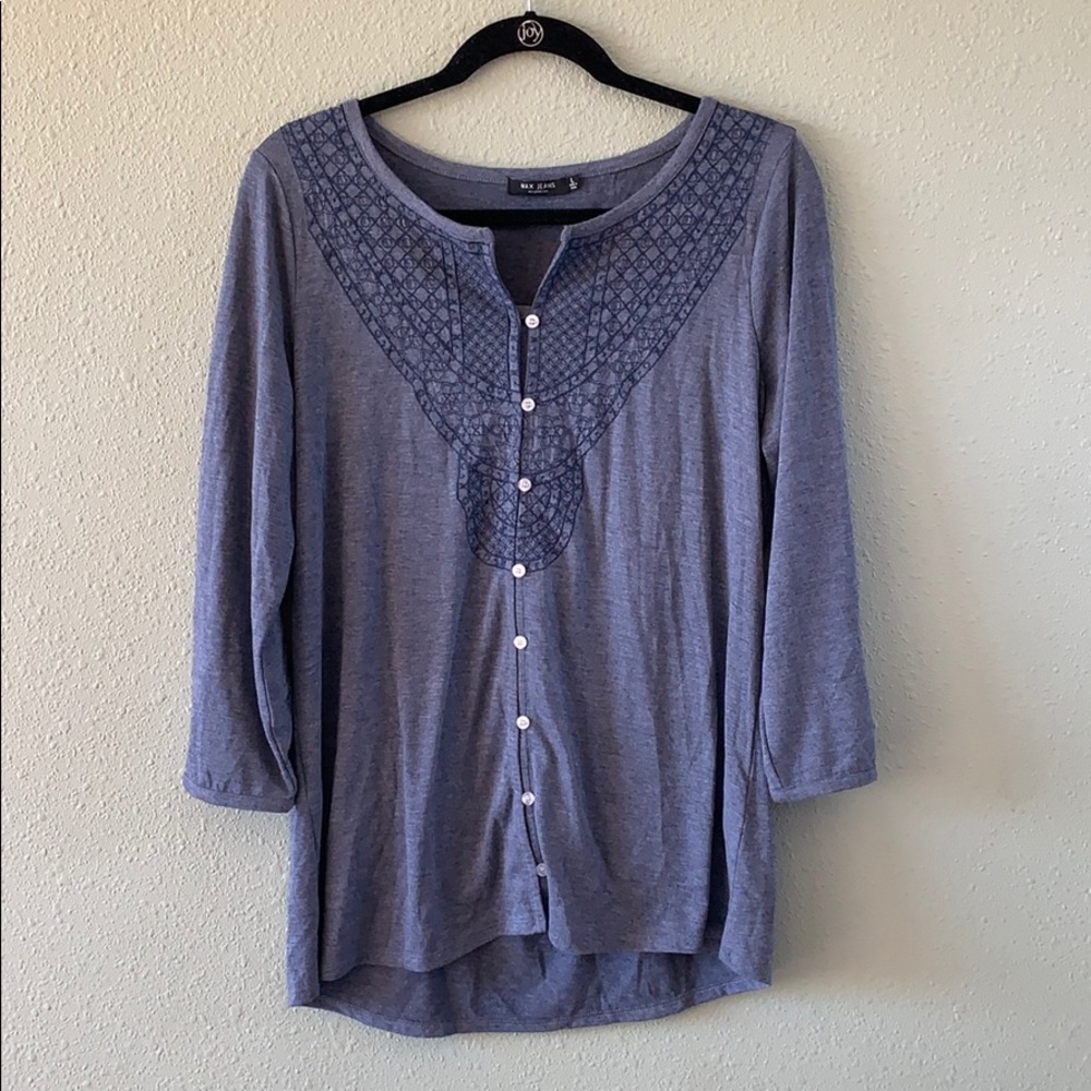 Max Jeans casual blouse 3/4 length sleeves sz L